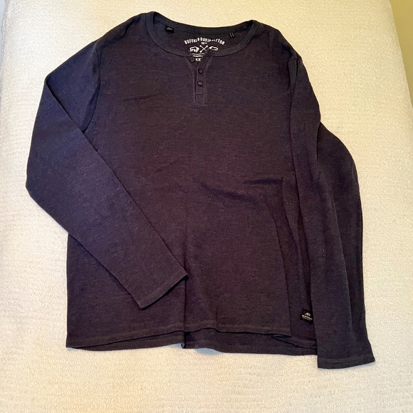 Buffalo David Bitton Waffle-Knit Henley – Navy Heather – Men’s XXL Category - Picture 1 of 5